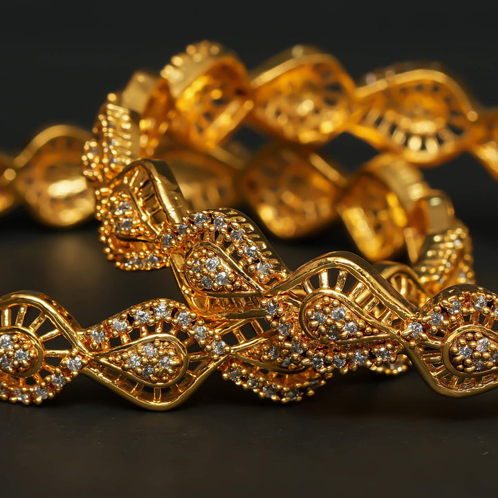 CZ Gold Finish Bangles