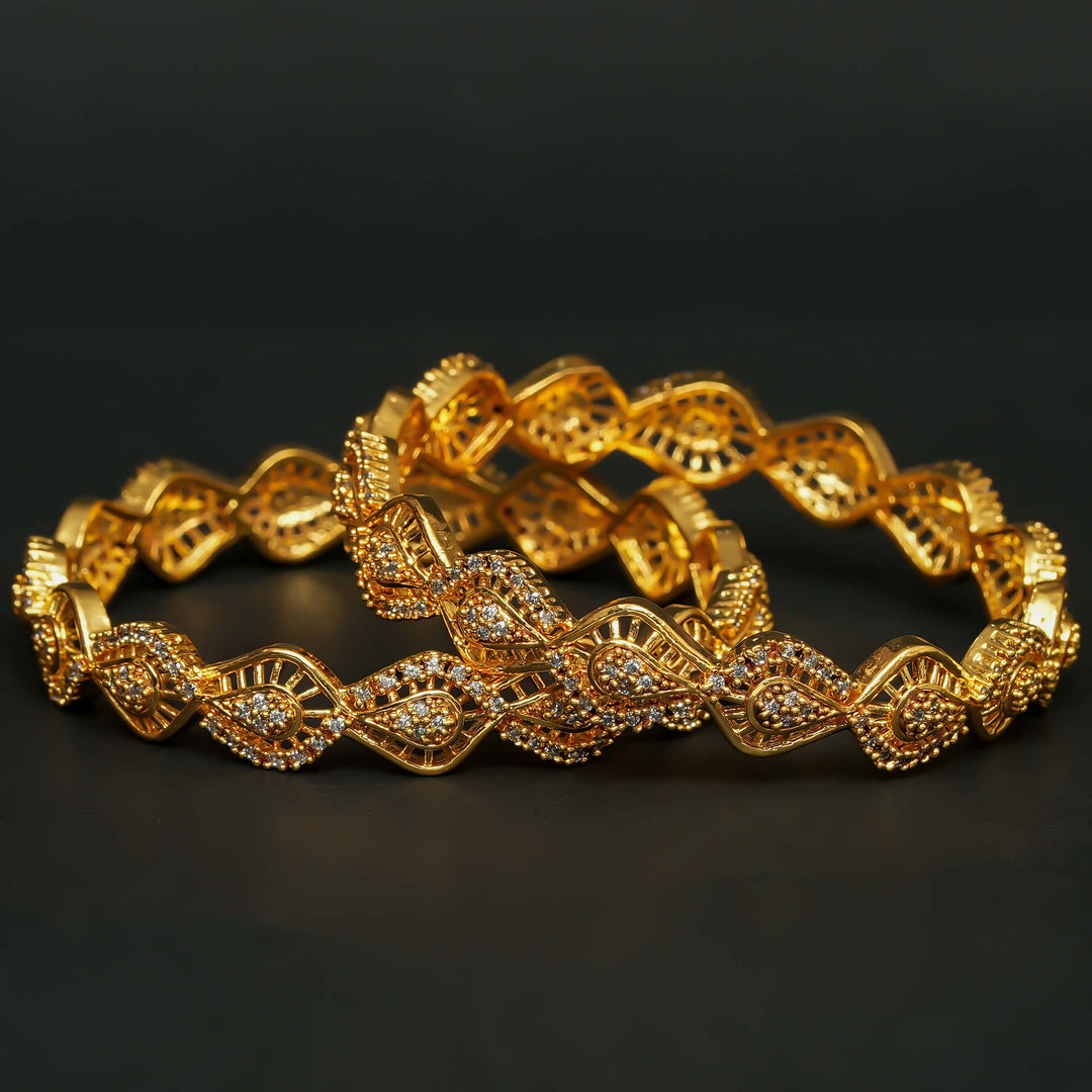 CZ Gold Finish Bangles