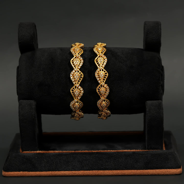 CZ Gold Finish Bangles
