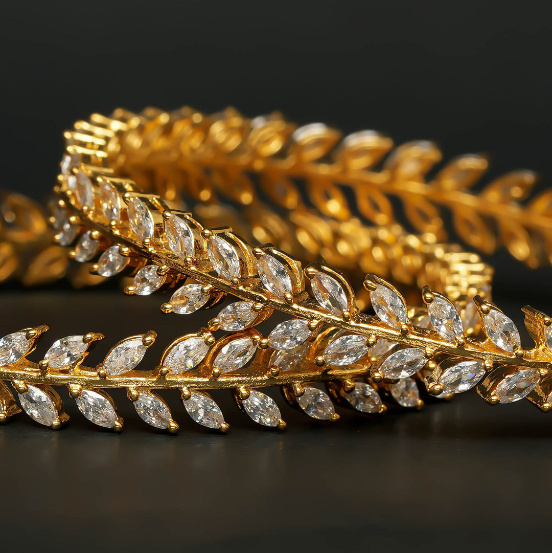 CZ Gold Finish Bangles