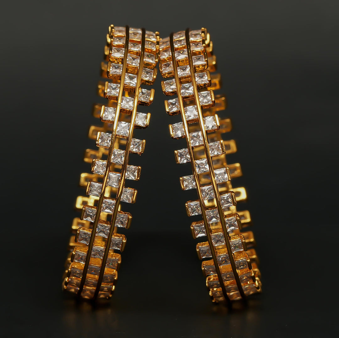 CZ Gold Finish Bangles