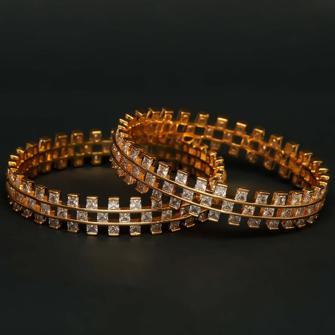 CZ Gold Finish Bangles