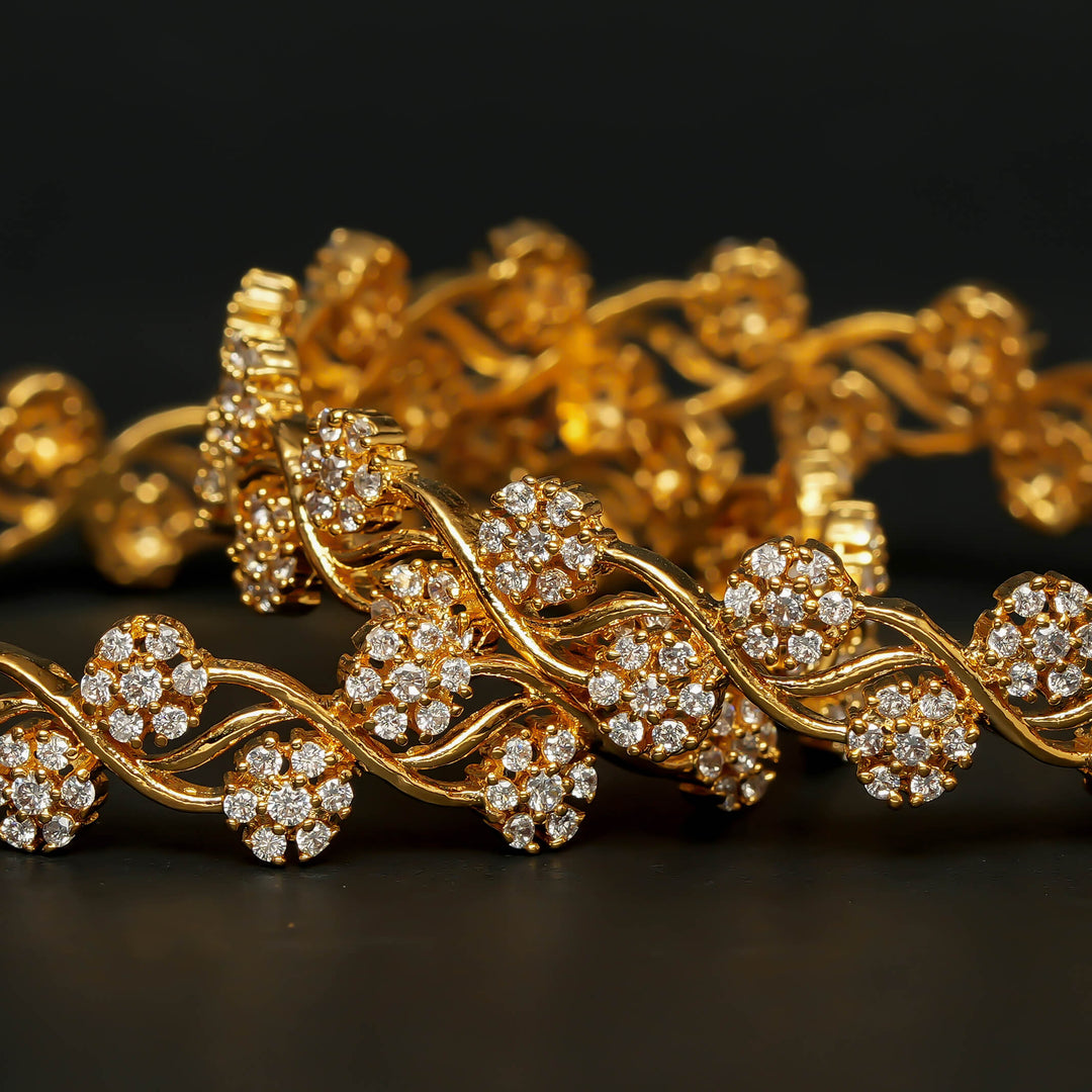 CZ Gold Finish Bangles