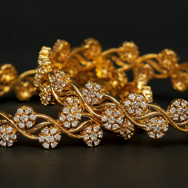 CZ Gold Finish Bangles