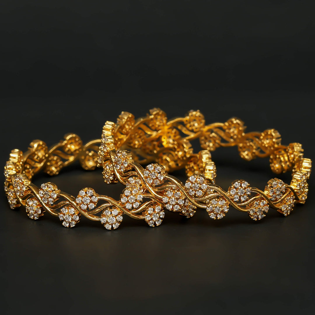 CZ Gold Finish Bangles