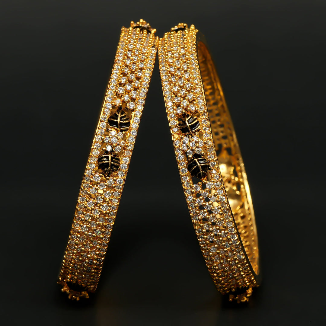 CZ Gold Finish Bangles
