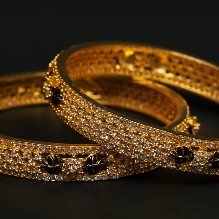 CZ Gold Finish Bangles