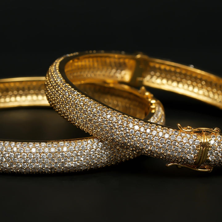 CZ Gold Finish Bangles