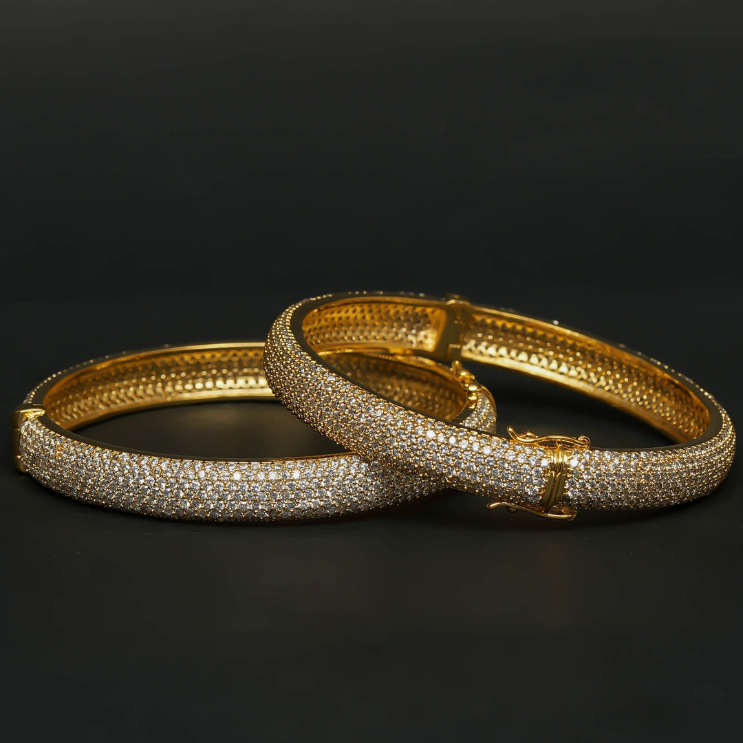 CZ Gold Finish Bangles
