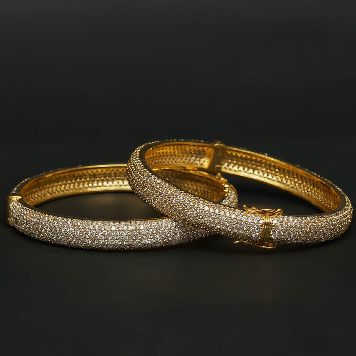 CZ Gold Finish Bangles