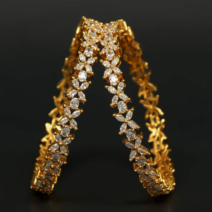 CZ Gold Finish Bangles