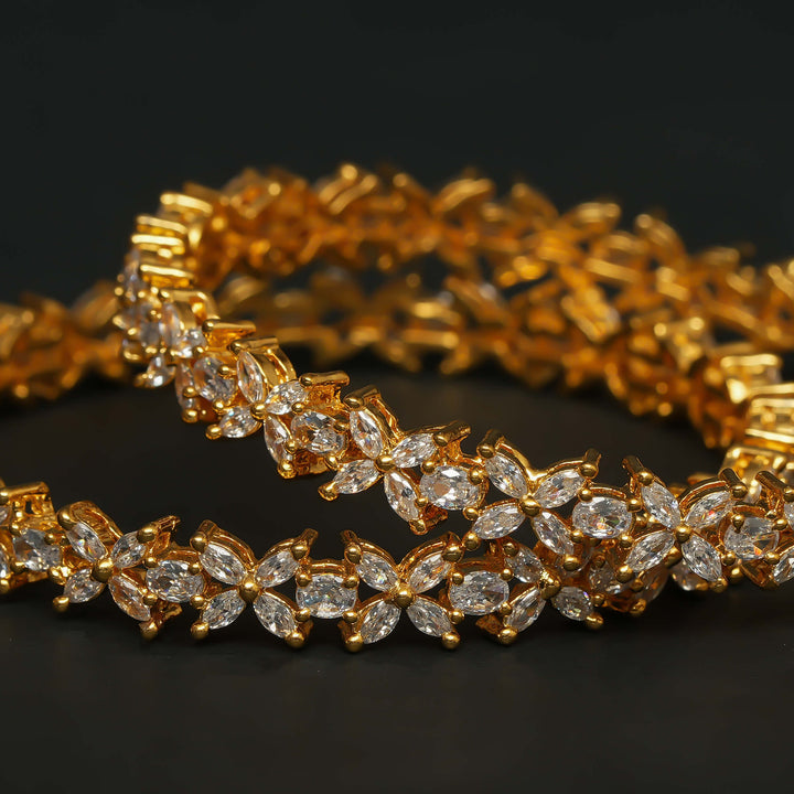CZ Gold Finish Bangles