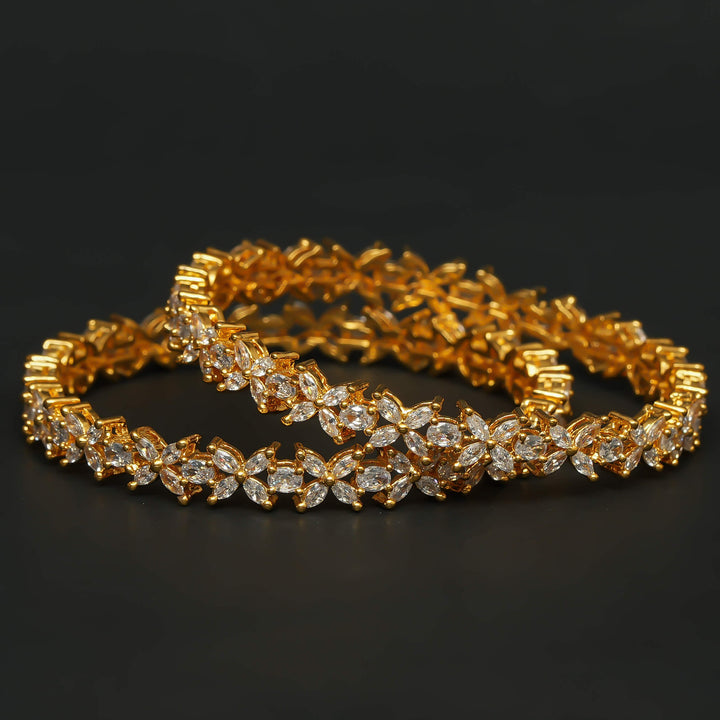 CZ Gold Finish Bangles