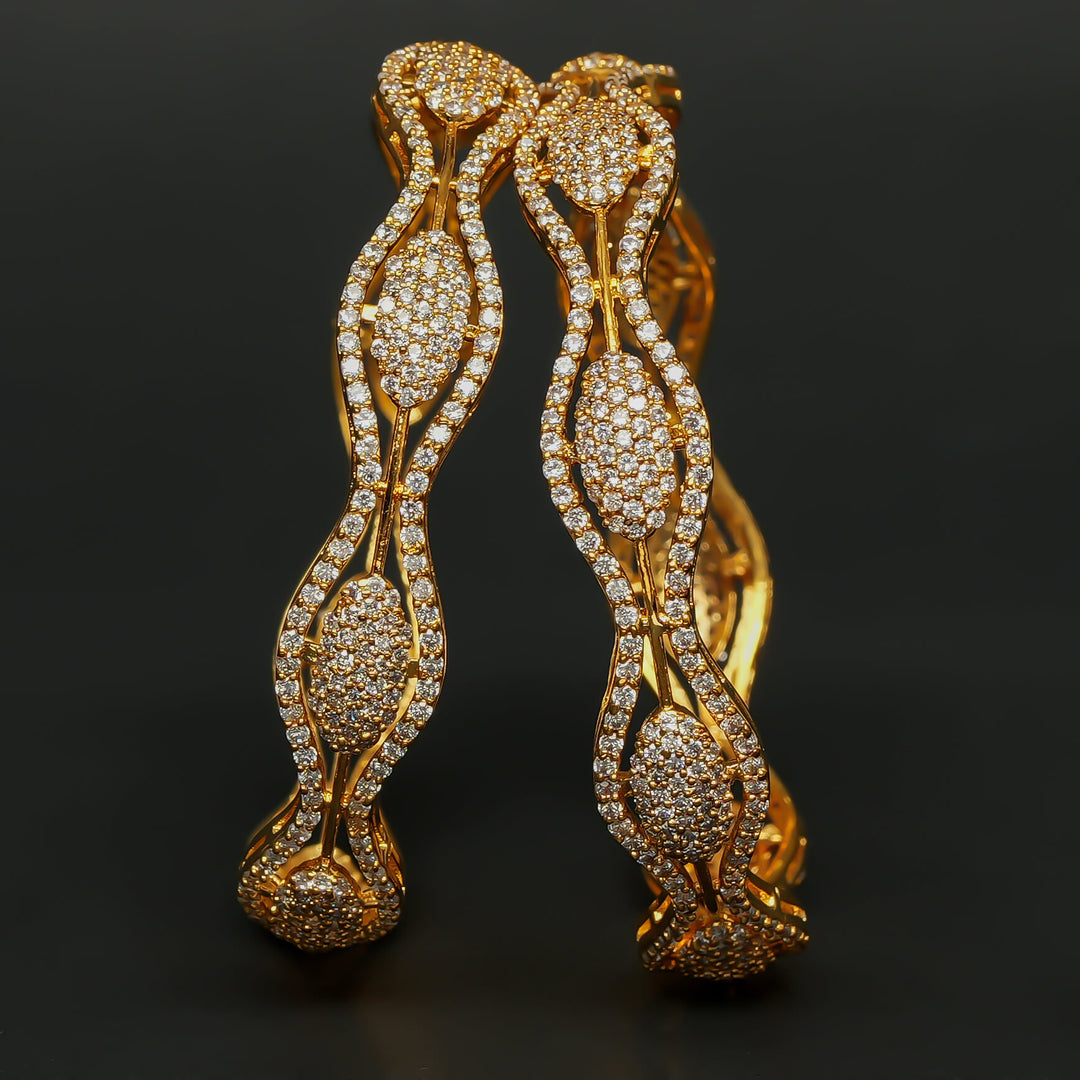 CZ Gold Finish Bangles
