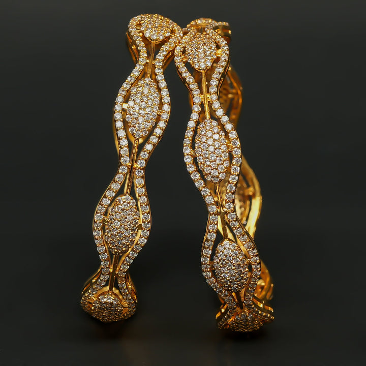 CZ Gold Finish Bangles