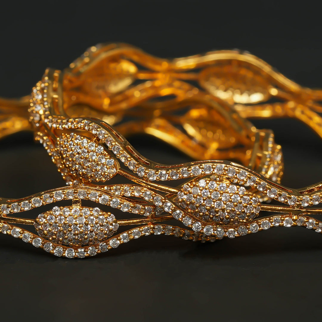 CZ Gold Finish Bangles