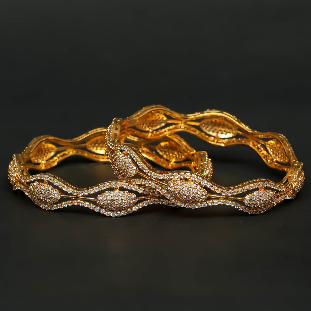 CZ Gold Finish Bangles