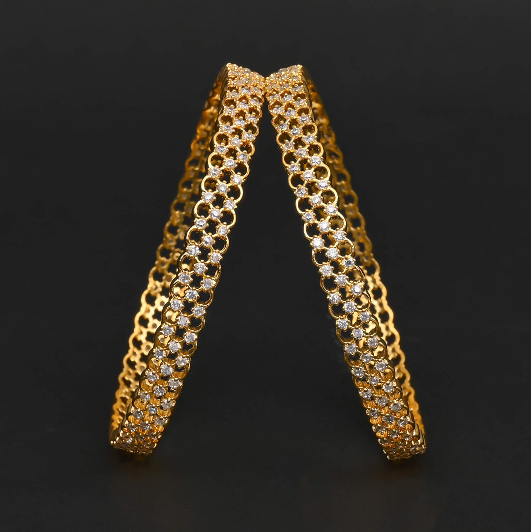 CZ Gold Finish Bangles