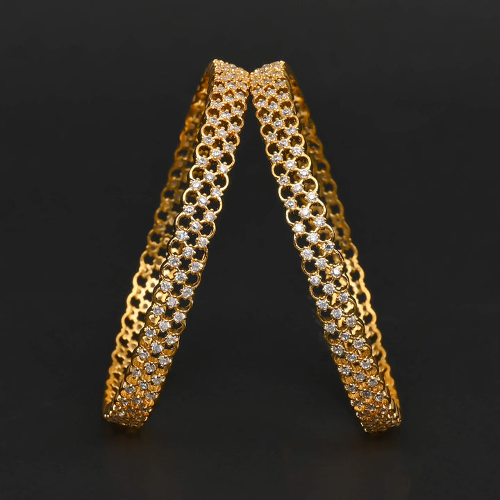 CZ Gold Finish Bangles