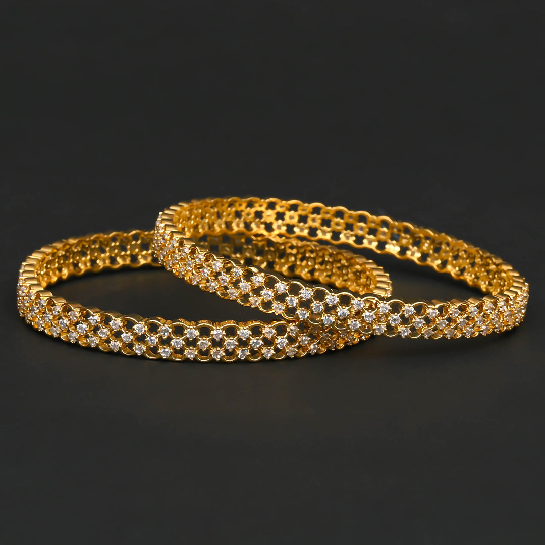 CZ Gold Finish Bangles