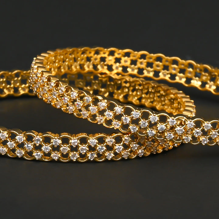 CZ Gold Finish Bangles