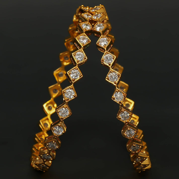 CZ Gold Finish Bangles