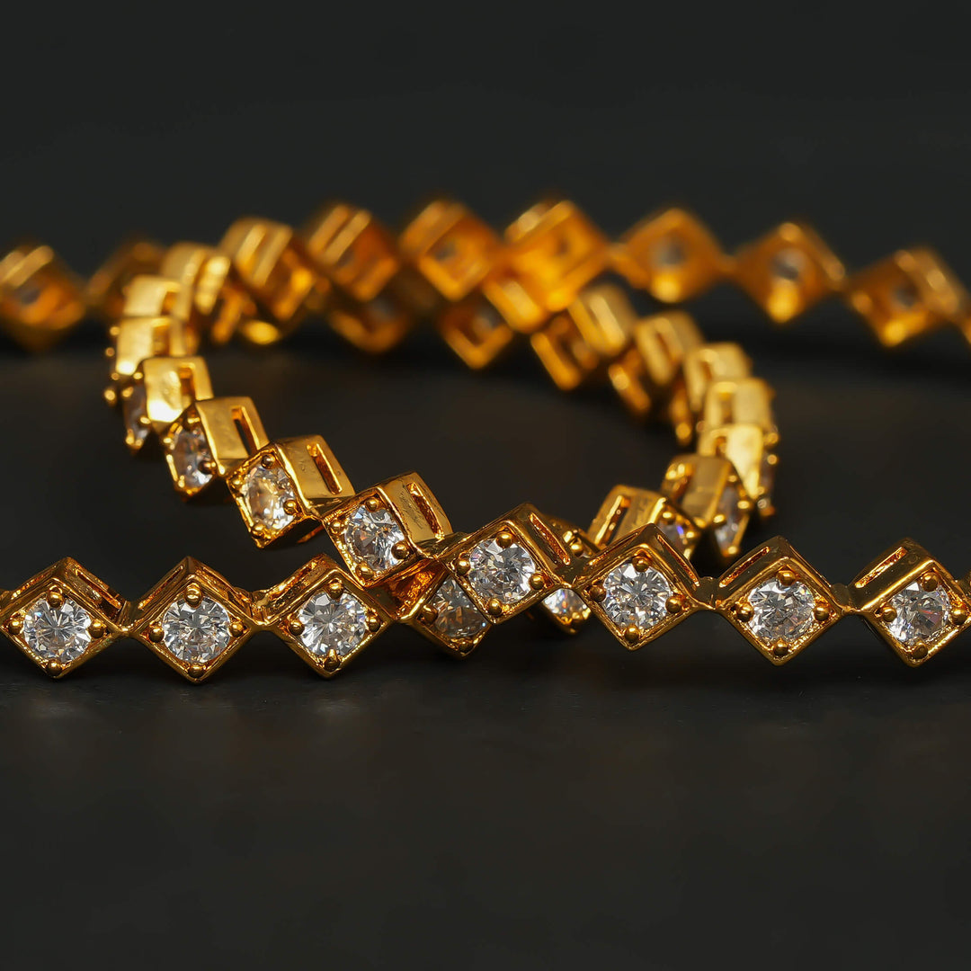 CZ Gold Finish Bangles