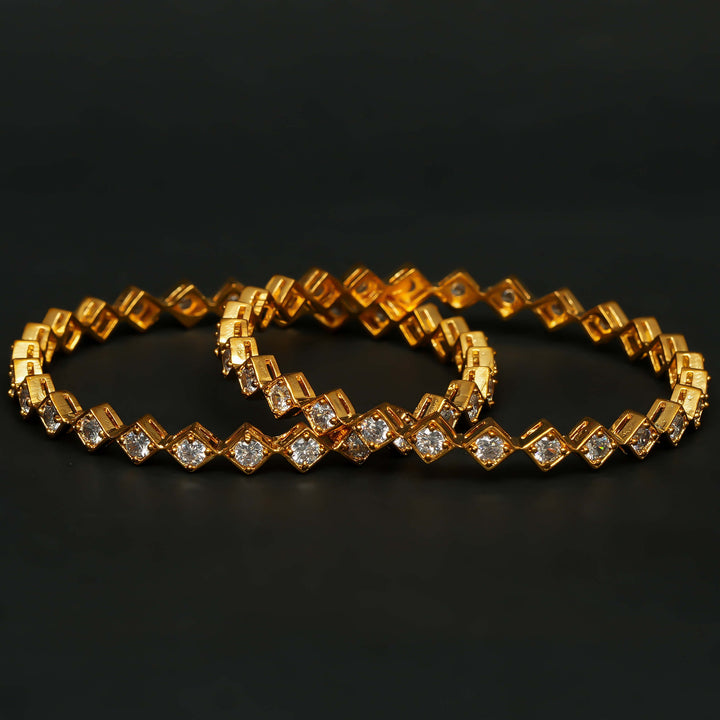 CZ Gold Finish Bangles