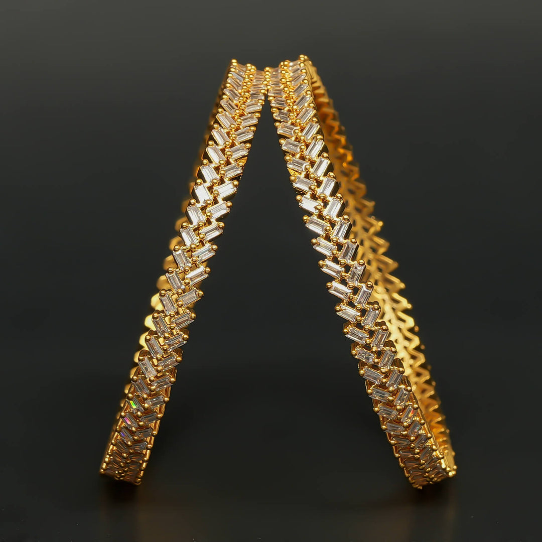 CZ Gold Finish Bangles