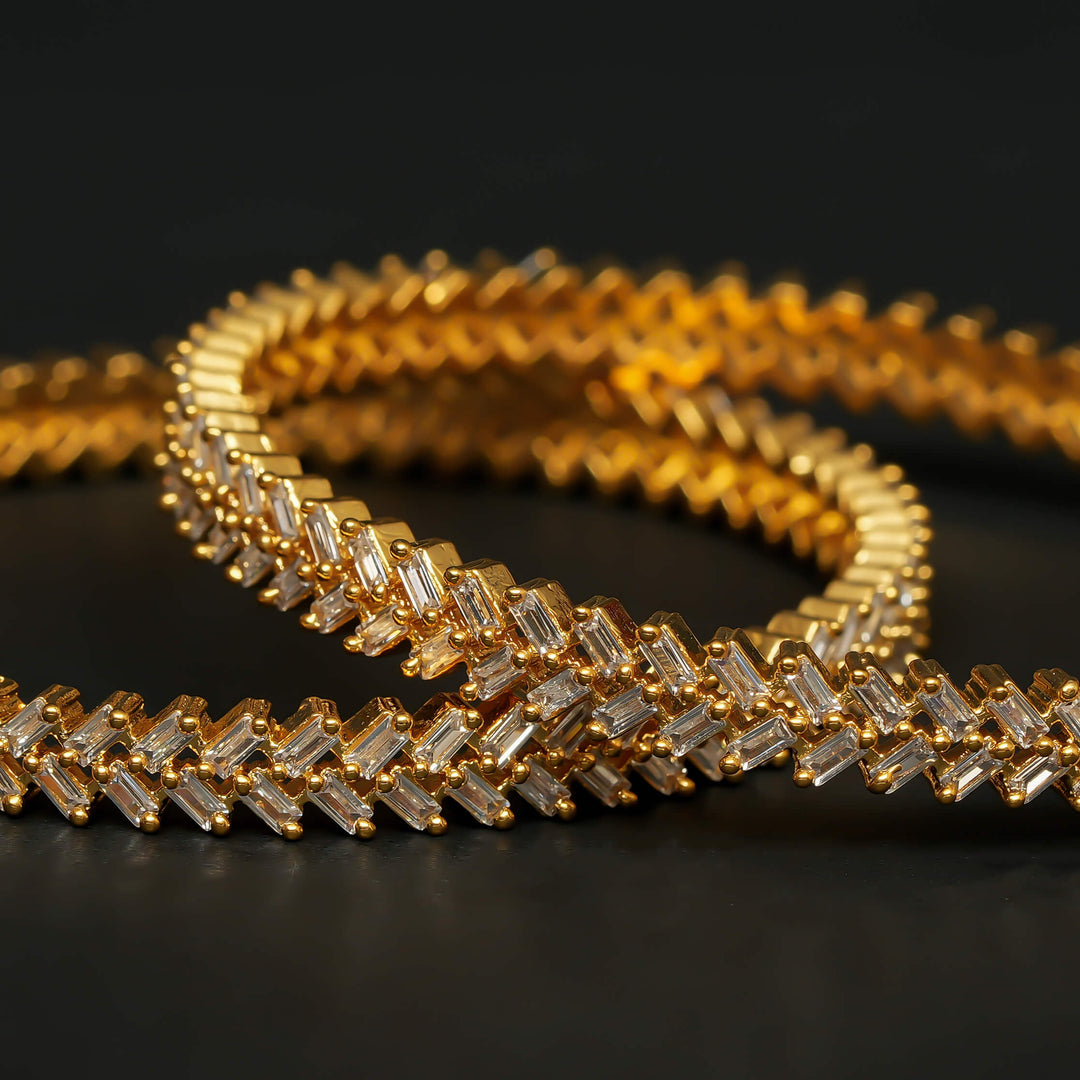 CZ Gold Finish Bangles