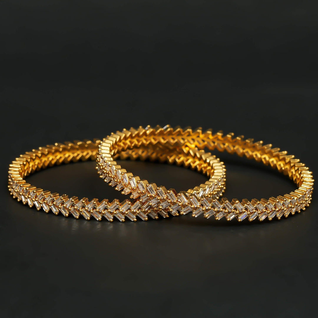 CZ Gold Finish Bangles