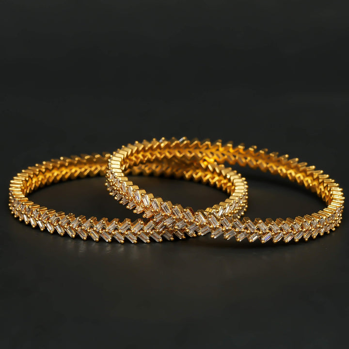 CZ Gold Finish Bangles