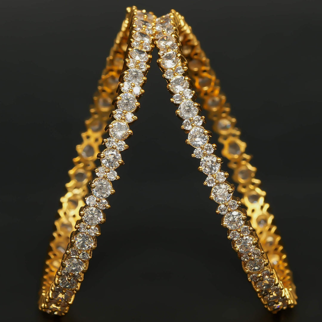 CZ Gold Finish Bangles