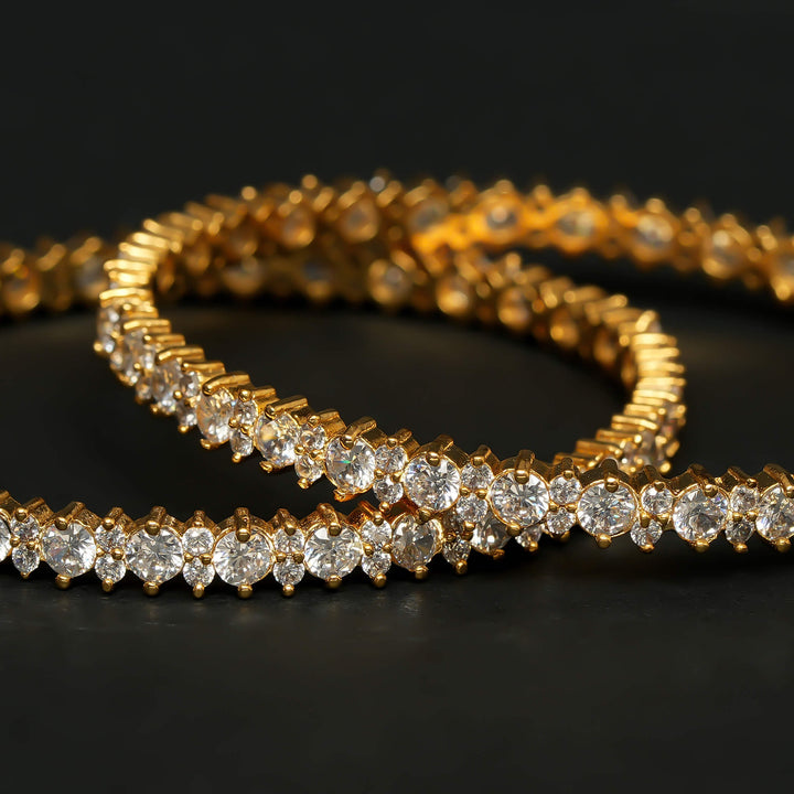 CZ Gold Finish Bangles