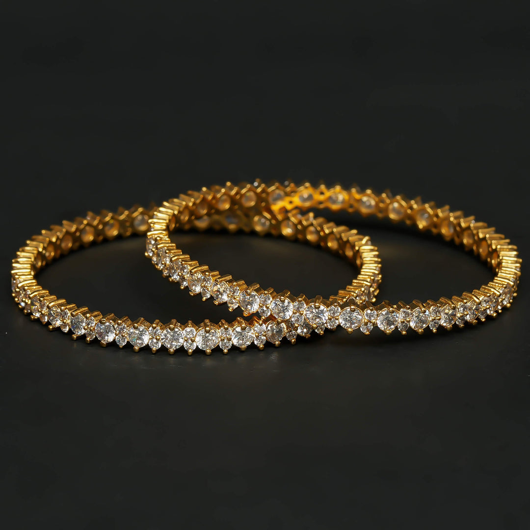 CZ Gold Finish Bangles