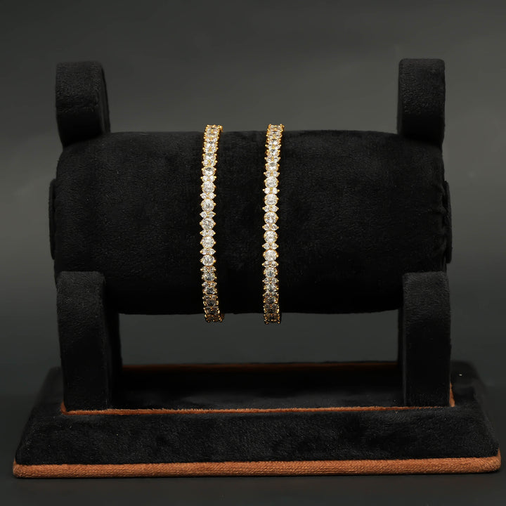 CZ Gold Finish Bangles