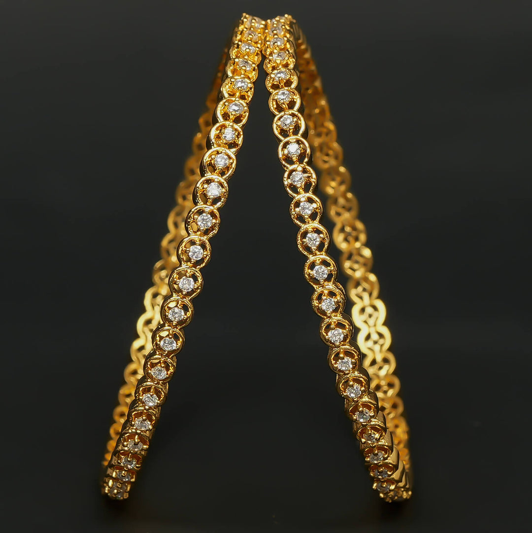 CZ Gold Finish Bangles