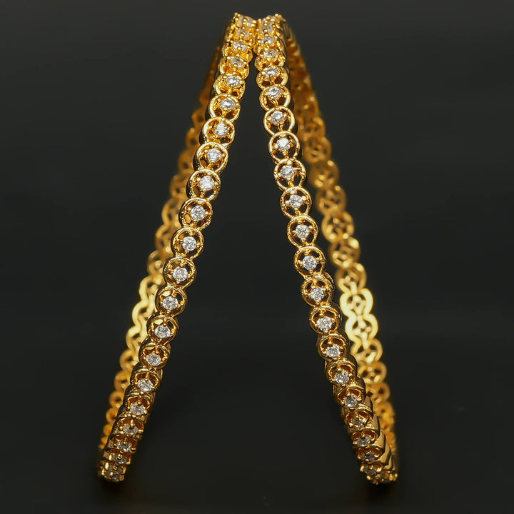 CZ Gold Finish Bangles