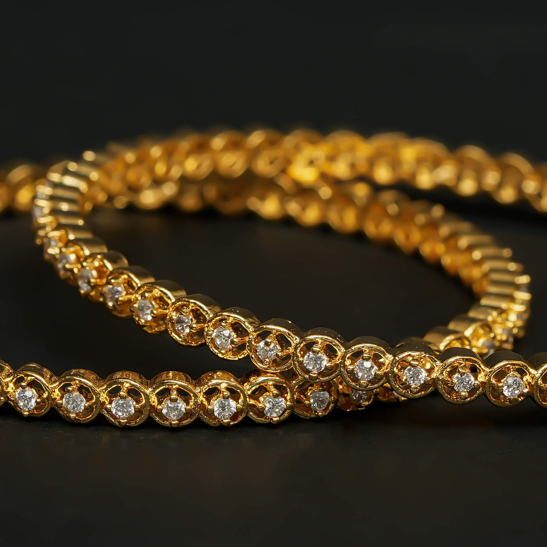 CZ Gold Finish Bangles