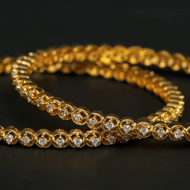 CZ Gold Finish Bangles