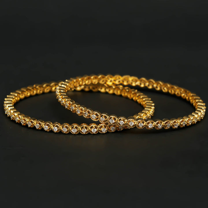 CZ Gold Finish Bangles