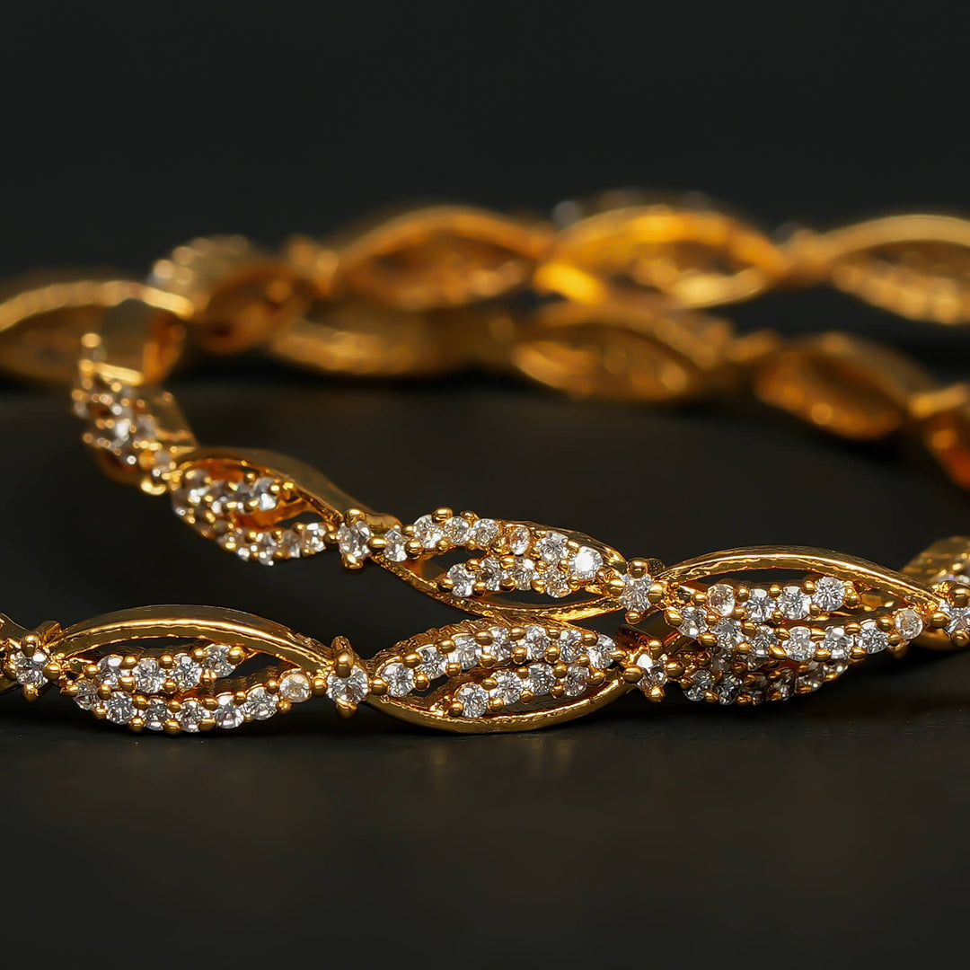 CZ Gold Finish Bangles