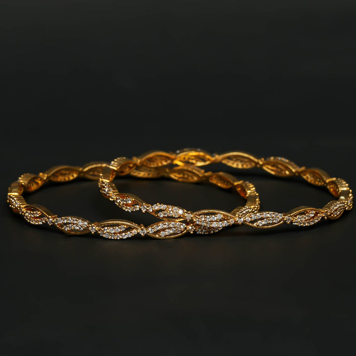 CZ Gold Finish Bangles