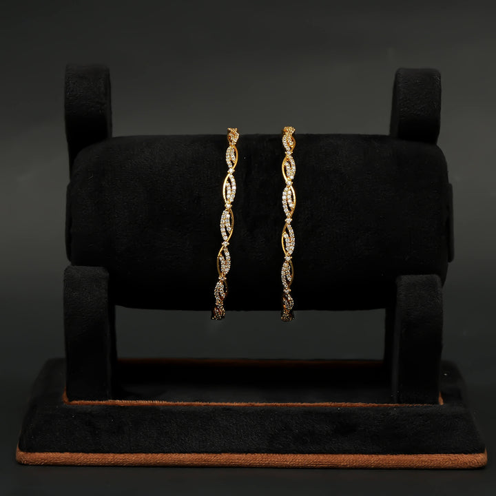 CZ Gold Finish Bangles