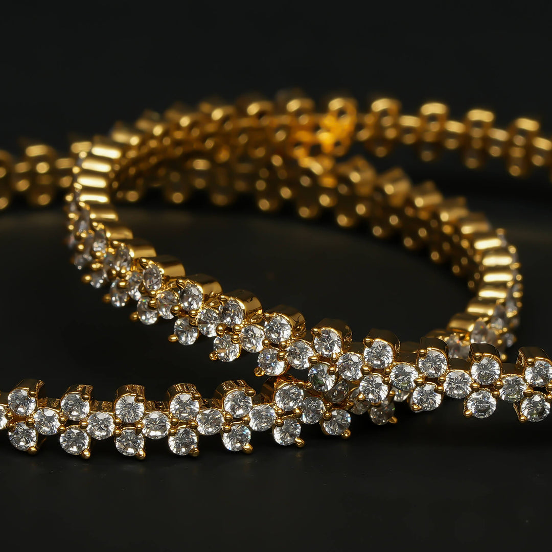 CZ Gold Finish Bangles