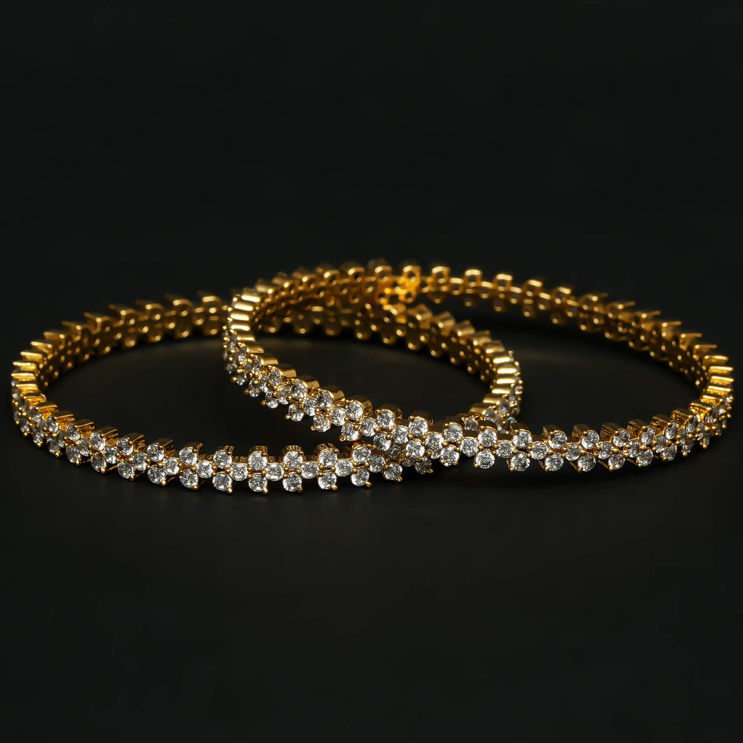 CZ Gold Finish Bangles