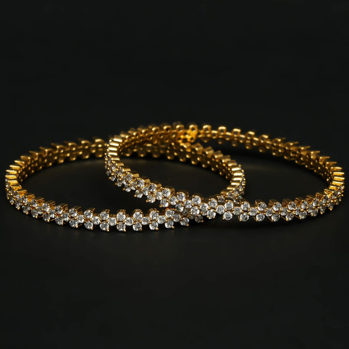 CZ Gold Finish Bangles