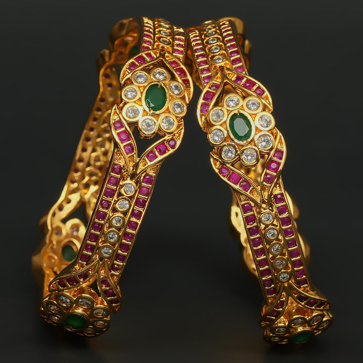 CZ Gold Finish Bangles