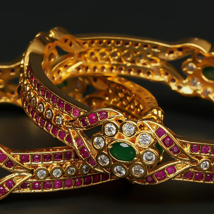 CZ Gold Finish Bangles