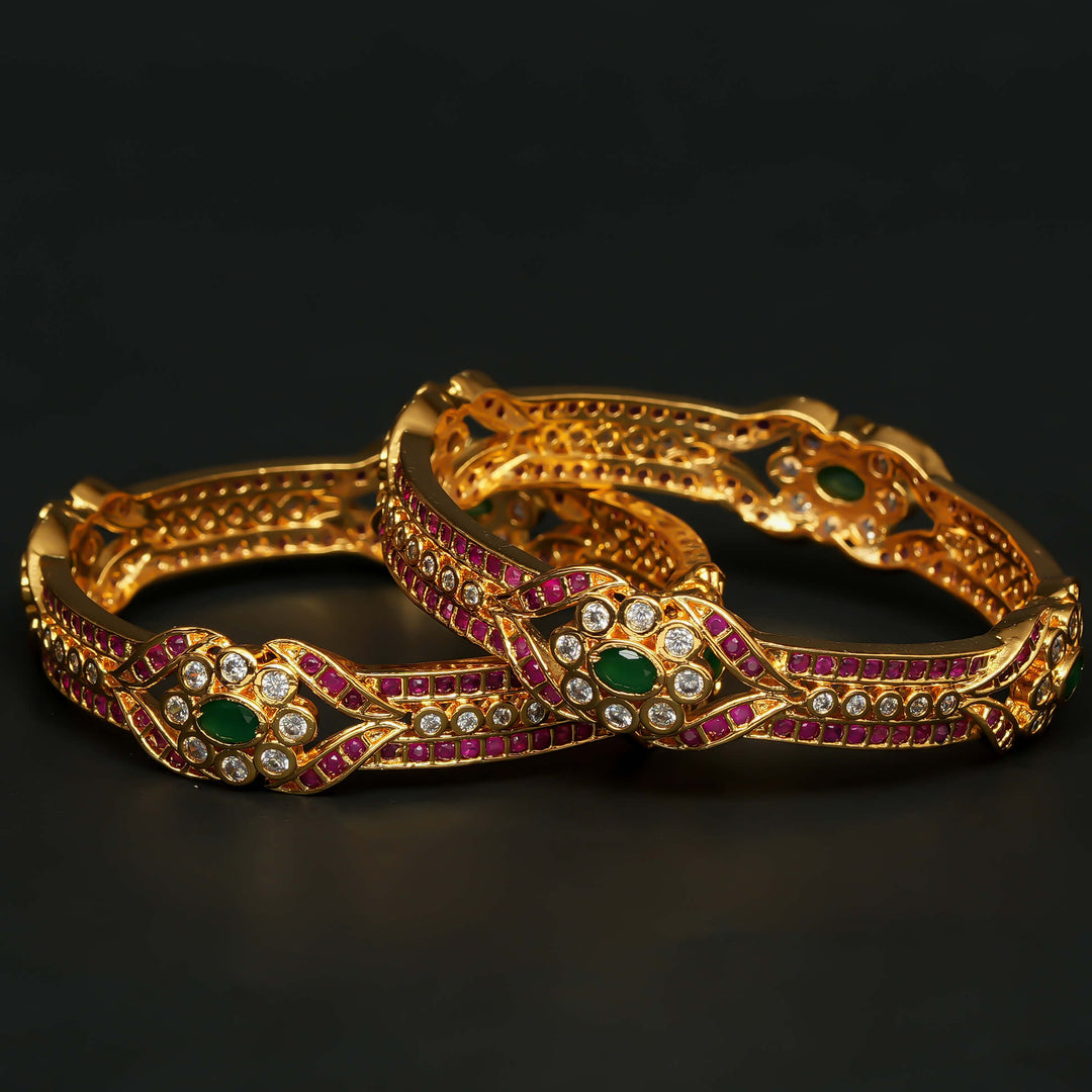 CZ Gold Finish Bangles